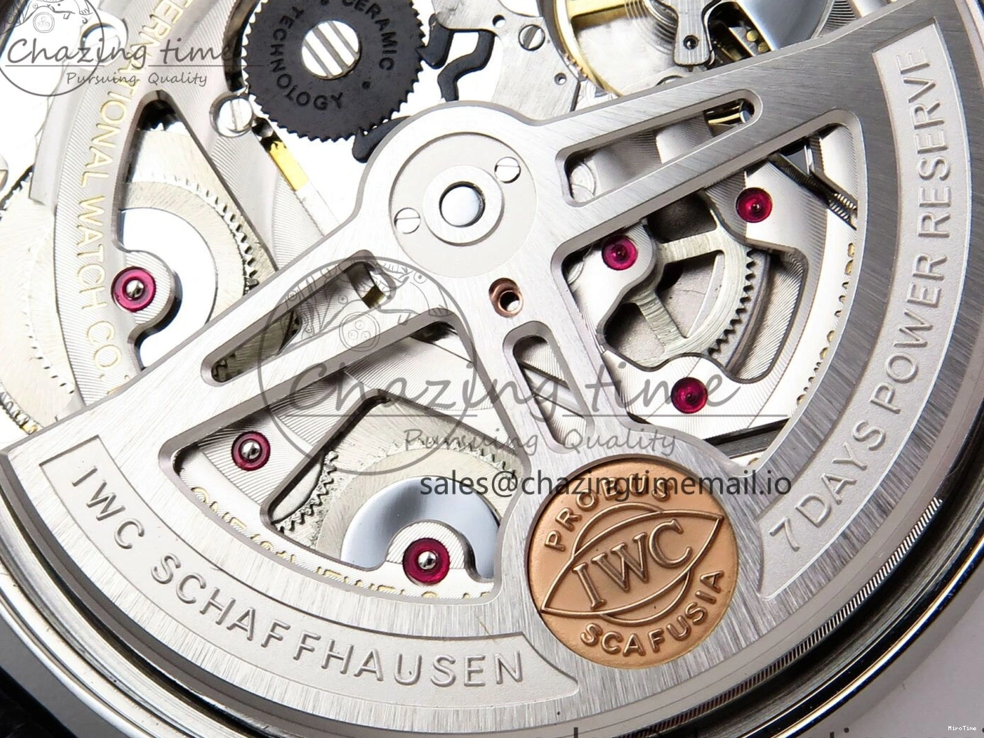 MIROTIME 0214 OnTrend Portugieser Automatic 42mm SS APSF 1:1 Best Edition White RG Dial on Black Leather Strap A 7010